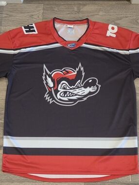 SPHL Huntsville Havoc Retro Crest SGA Hockey Jersey - Size XL - Red & Black